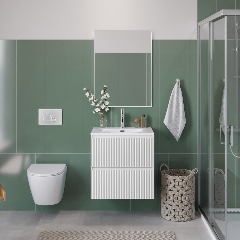 

Мебель для ванной комнаты BelBagno Uno-mini 70 подвесная, 2 ящика, bianco opaco