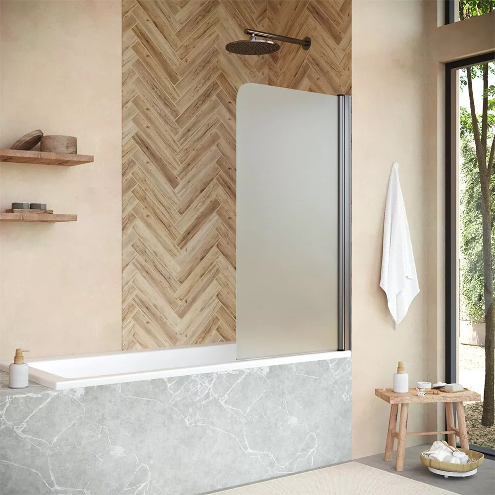 

Шторка на ванну Vegas Glass EV Novo 60 11 10 правая, профиль оружейная сталь, стекло сатин