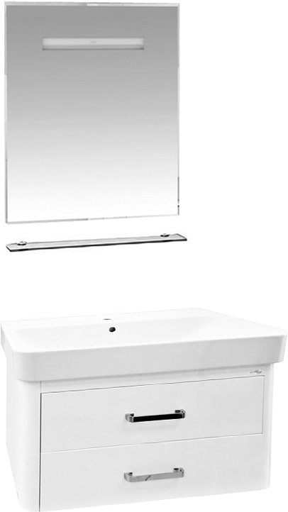 Мебель для ванной Misty Нью-Йорк 80, комплект (гарнитур), белый  - купить со скидкой