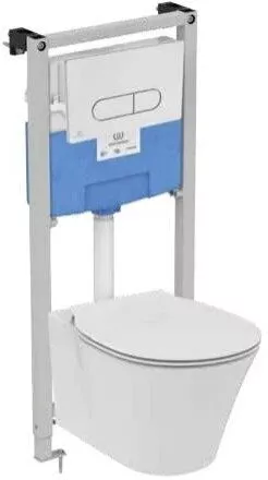 

R031001 CЕТ E005401 CONNECT AIR AquaBlade® Подвесной унитаз, E036601 CONNECT AIR Тонкое сидение и крышка, R020467 инсталляция, R0115AA панель смыва