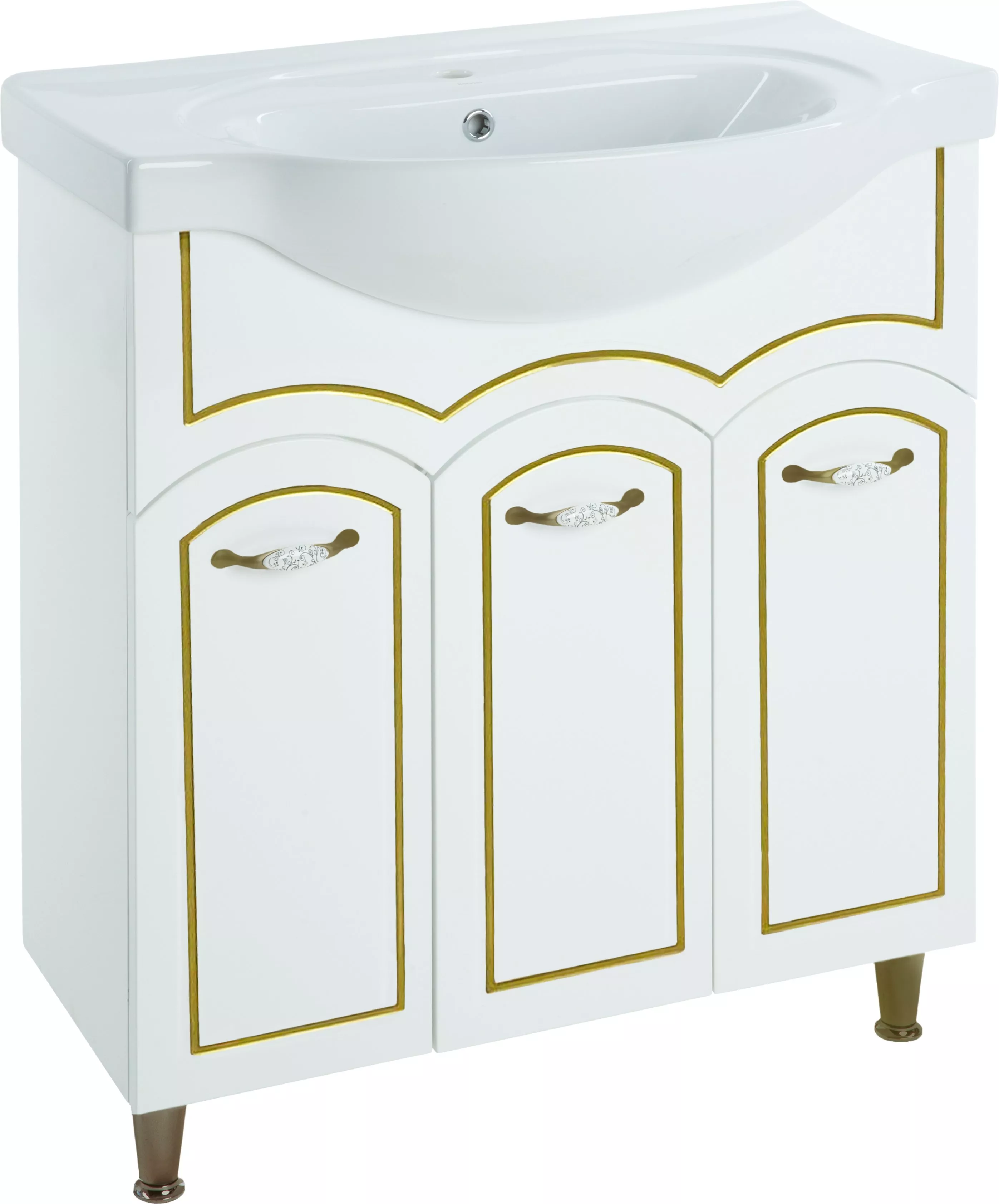

Тумба для комплекта Bellezza Амелия 80 белая, патина золото