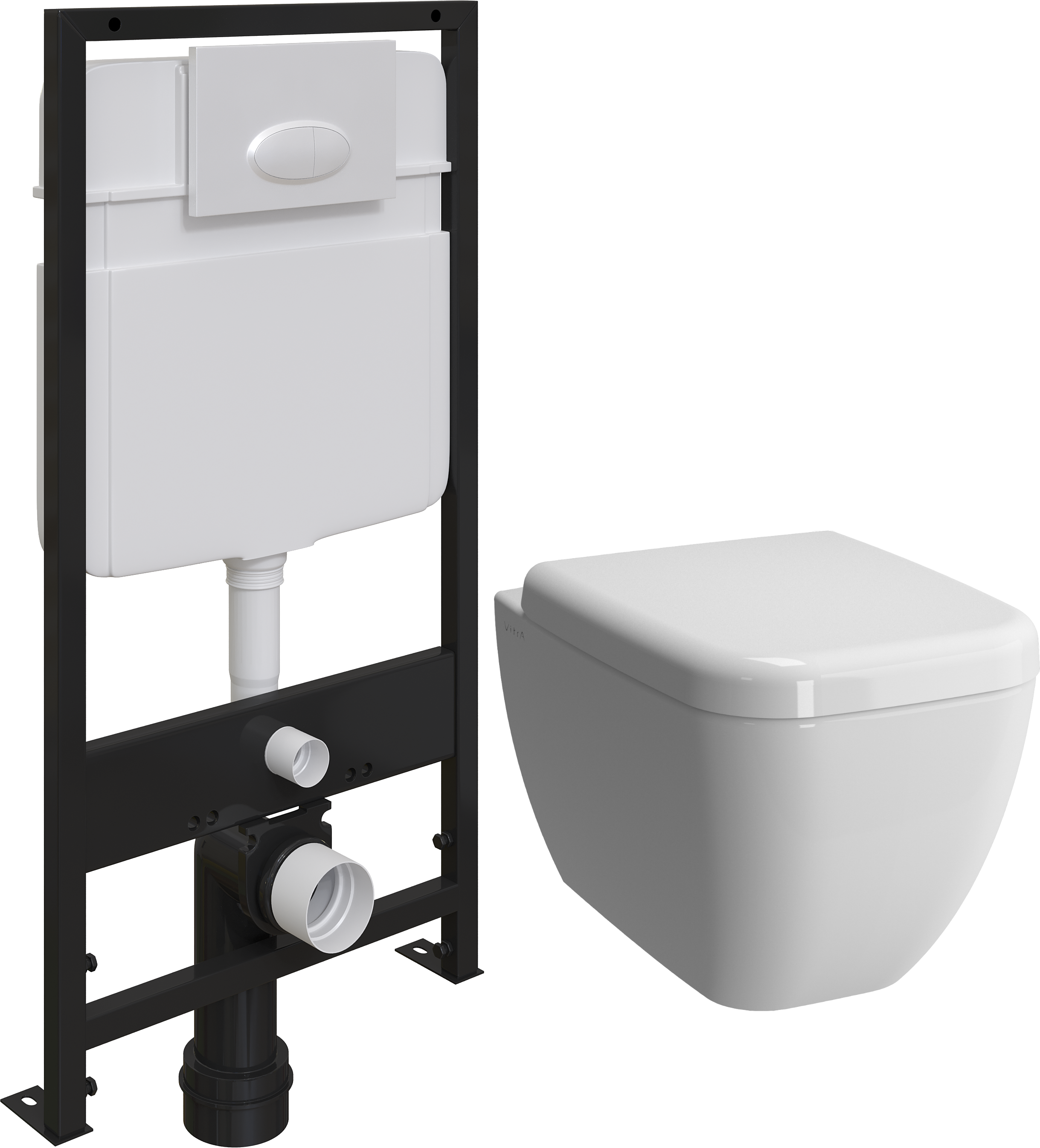 

Комплект Унитаз подвесной VitrA Shift 7742B003-0075 безободковый, с микролифтом + Система инсталляции для унитазов EWRIKA ProLT 0026-2020 + Кнопка смыва EWRIKA 0052 белая