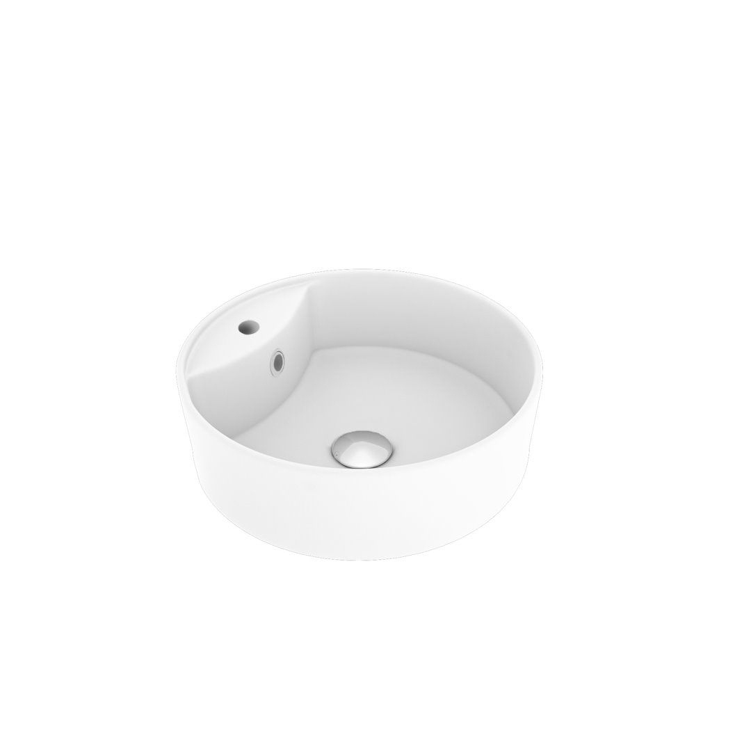 Накладная раковина STWORKI Копенгаген CO50191 D40 с полочкой под смеситель матовая белая круглая 8013₽