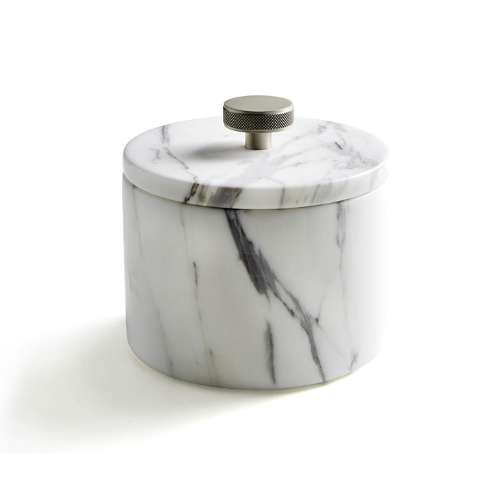 3SCApuana 20 Контейнер с крышкой 12 - h 85 см мрамор Bianco Statuarioлатунь Polished Satin Nickel 46674₽