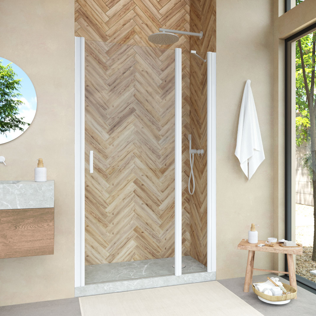 

Душевая дверь в нишу Vegas Glass EP-F-1 Novo 150 01 01 R профиль белый глянцевый, стекло прозрачное