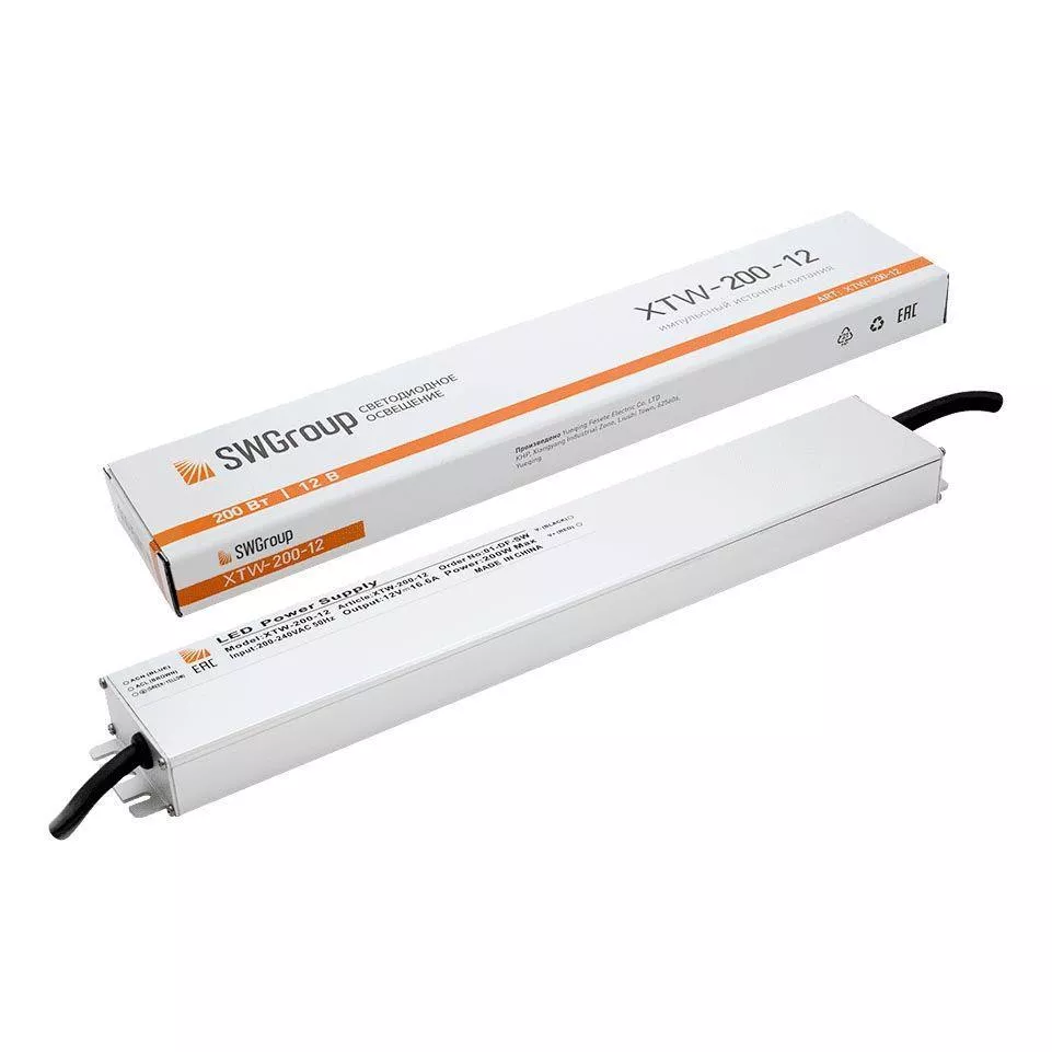 

Блок питания SWG 12V 200W IP67 16,6A XTW-200-12 003071