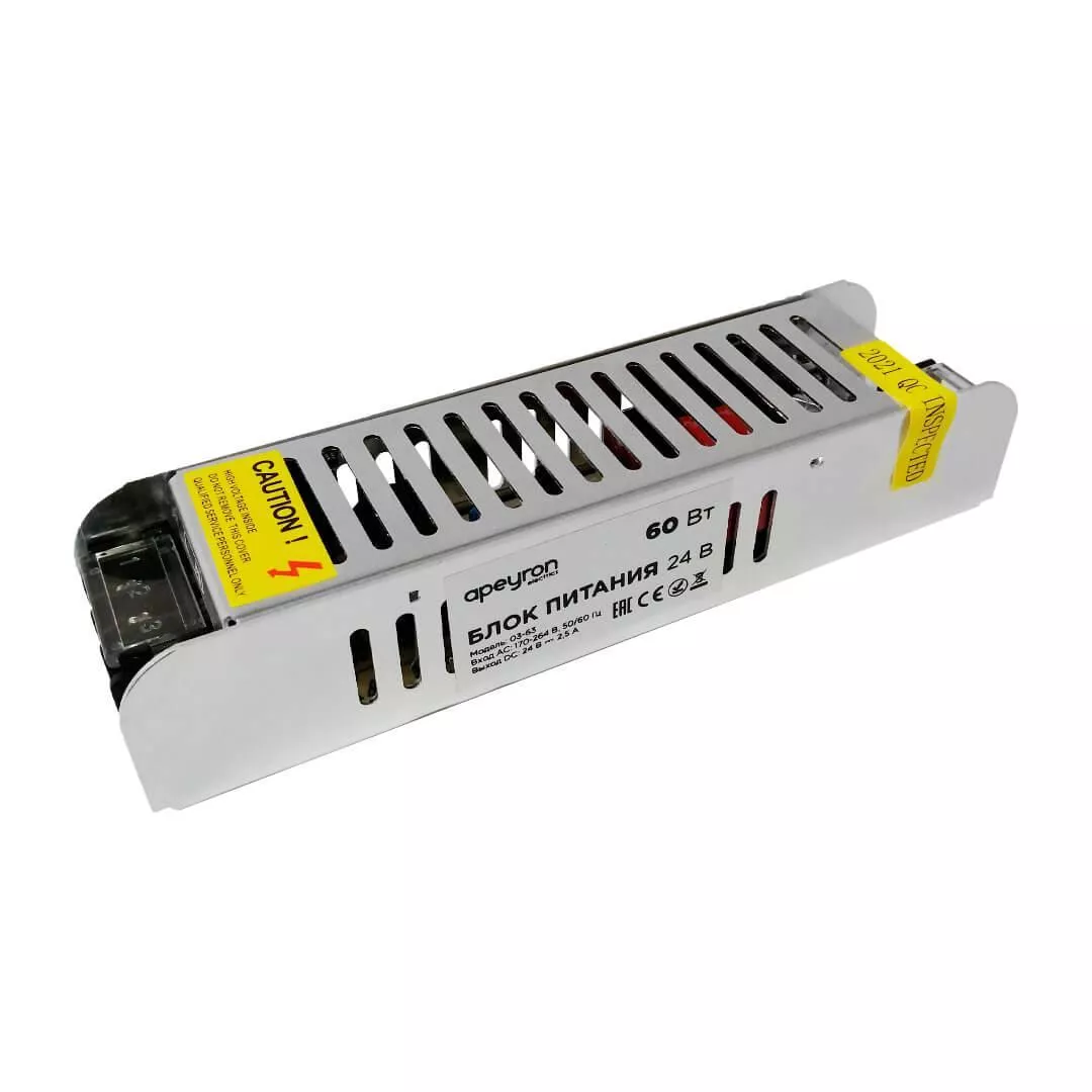 

Блок питания Apeyron 24V 60W IP20 2,5A 03-63