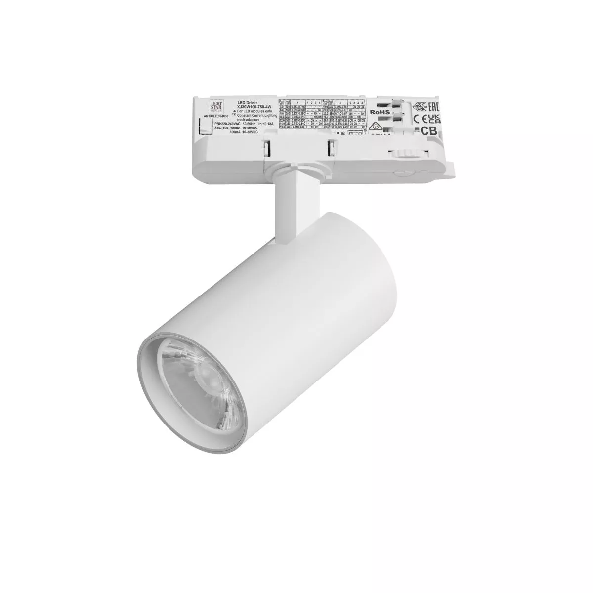 

Трековый трехфазный светильник Quattro LED 15G с адаптером Lightstar Alta Base A5136QT15G