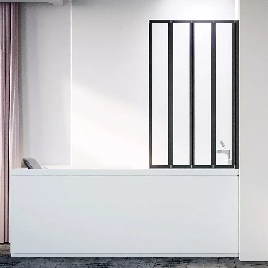 

Шторка на ванну Veconi Palau PL-74BR 120 см, профиль черный