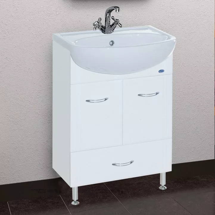 

Тумба с раковиной Bellezza Уют 60 с нижним ящиком белая