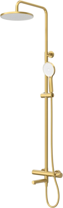 

Душевая стойка Cezares Relax RELAX-CVD-BORO со смесителем и изливом, брашированное золото