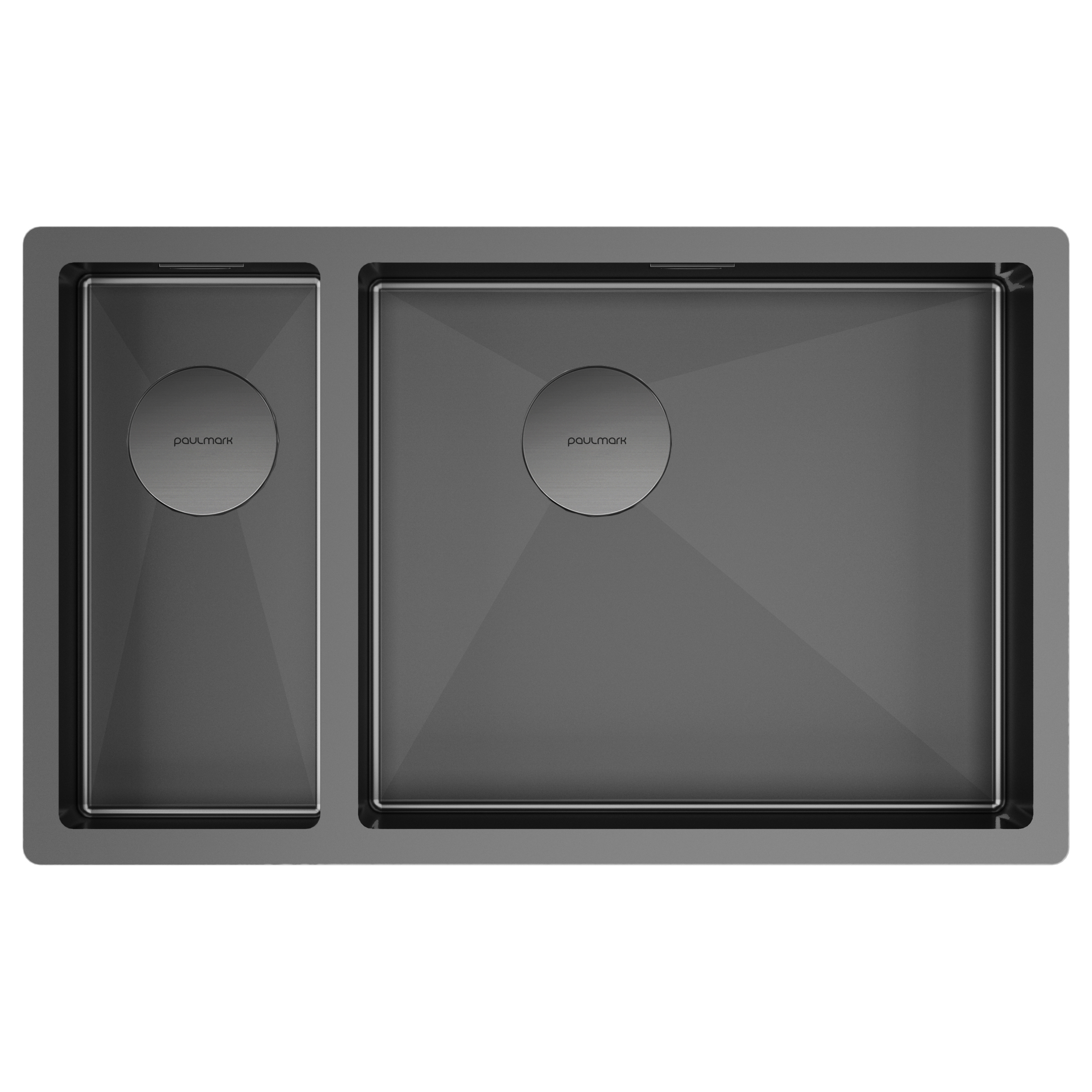 

Мойка кухонная Paulmark Next 69/2S UNI PM226944-GMR вороненая сталь