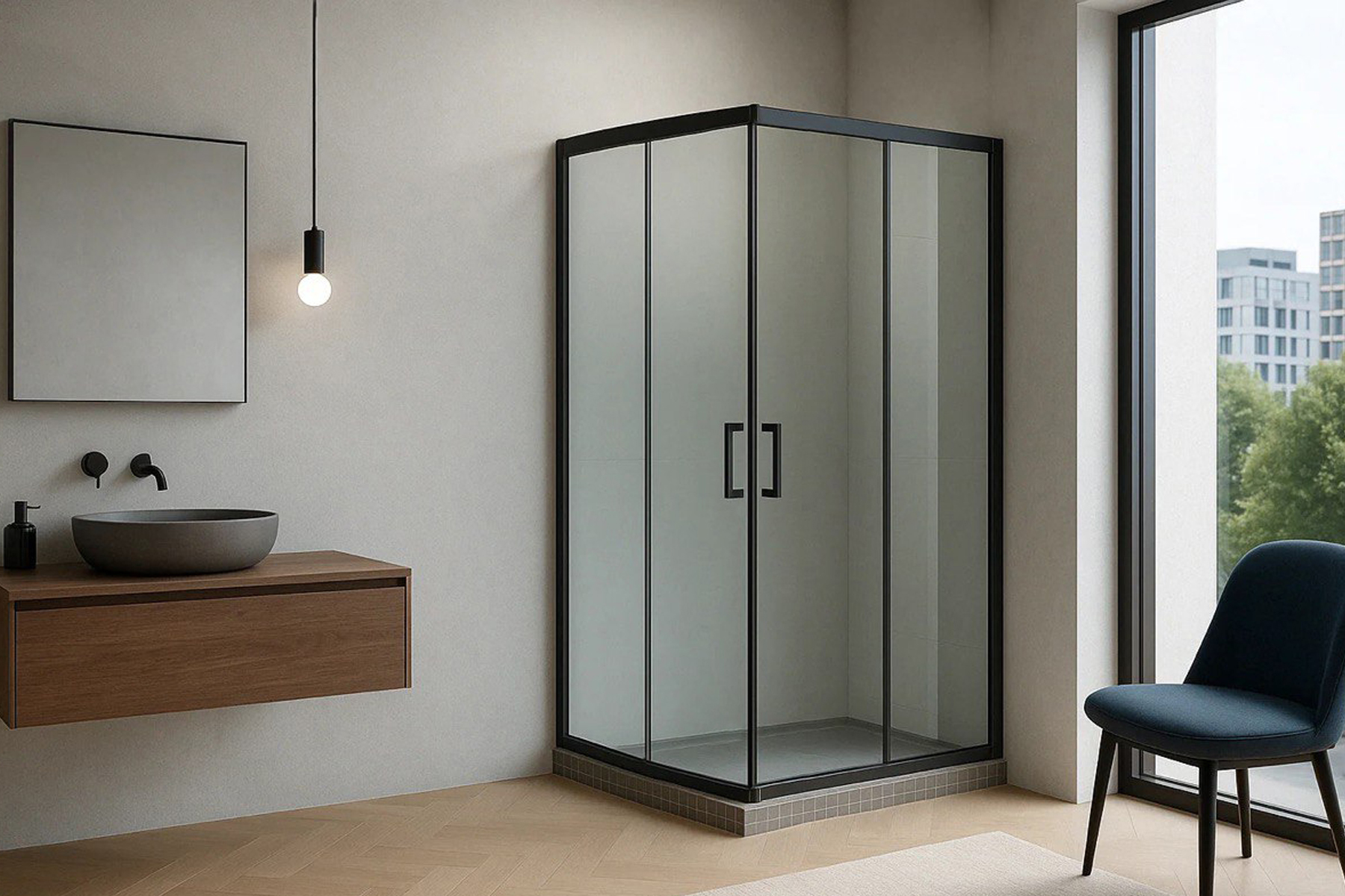 Душевой уголок RB HPD-T-BL 100х95х200 (прозрачное)