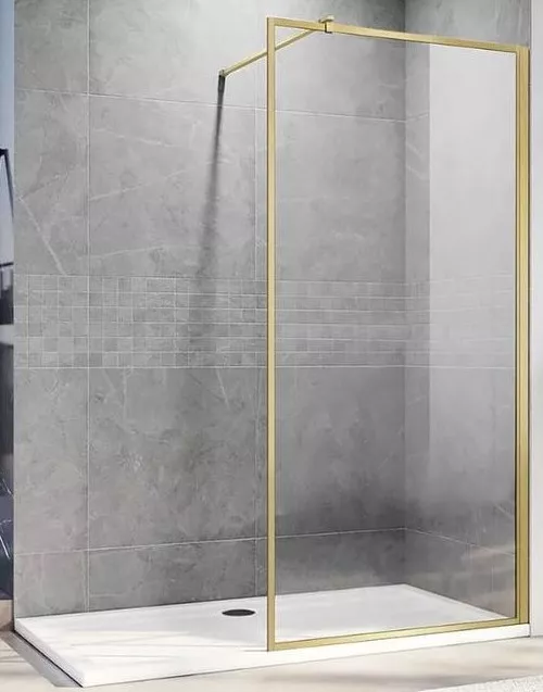 

Душевая перегородка Veconi Korato KR81G-80-01-C8 80 см, профиль брашированное золото, стекло прозрачное