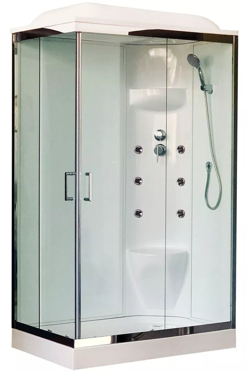 

Душевая кабина Royal Bath 120x80 R стекло прозрачное задняя стенка белая с гидромассажем