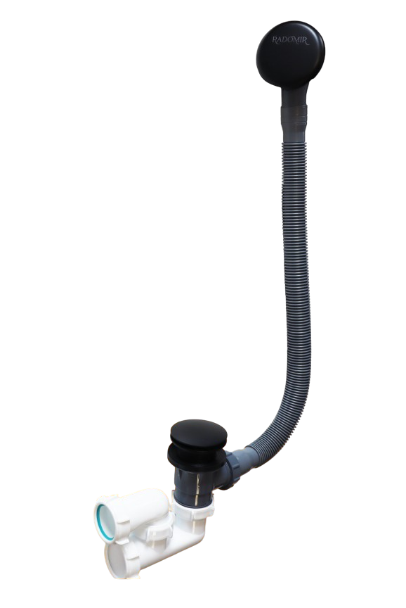 Слив-перелив для ванны Radomir 2-19-6-0-9-000 50 мм клик-клак черный с сифоном 4677₽