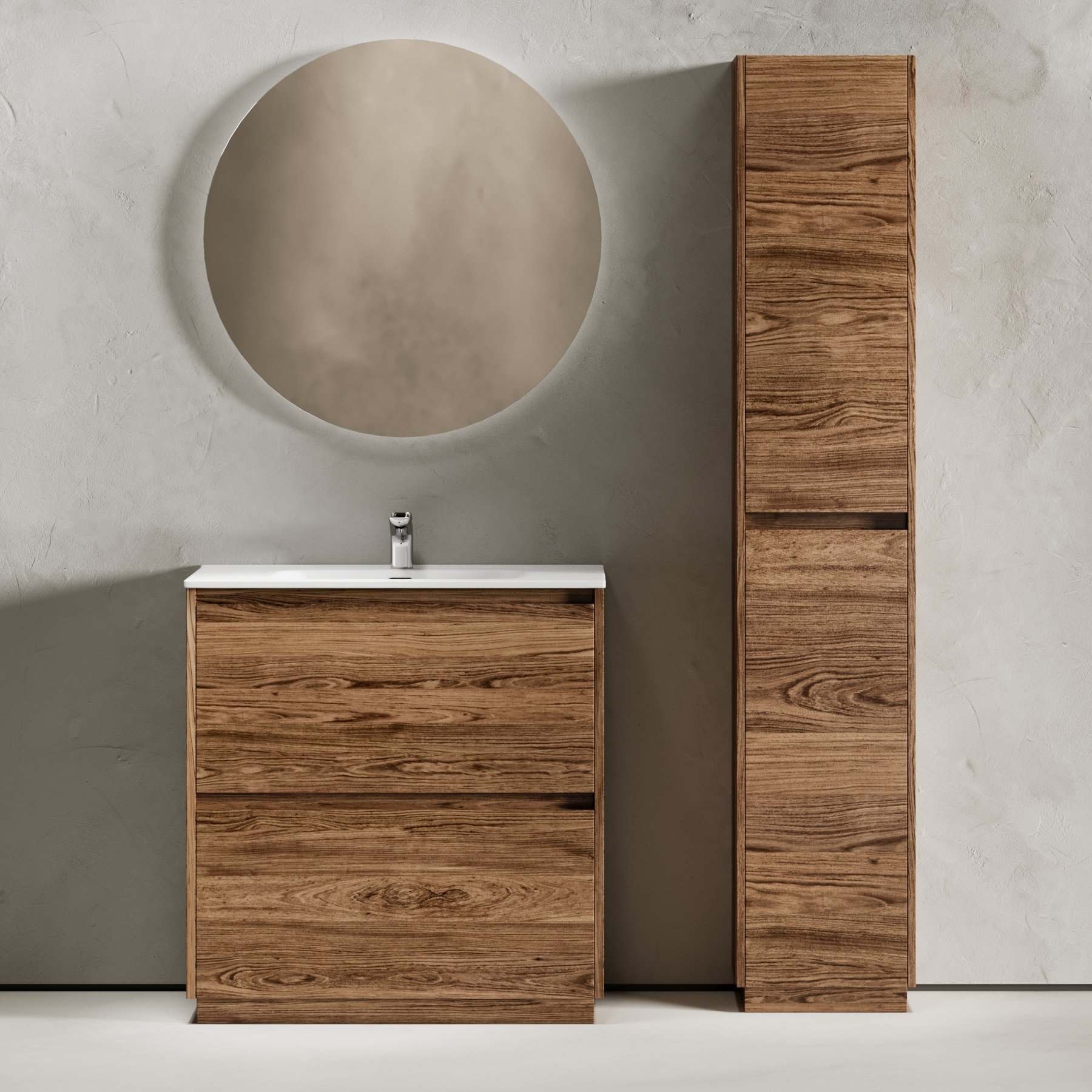 Мебель для ванной комнаты Sancos Libra Floor 80 дуб чарльстон белая раковина CN7005 63410₽