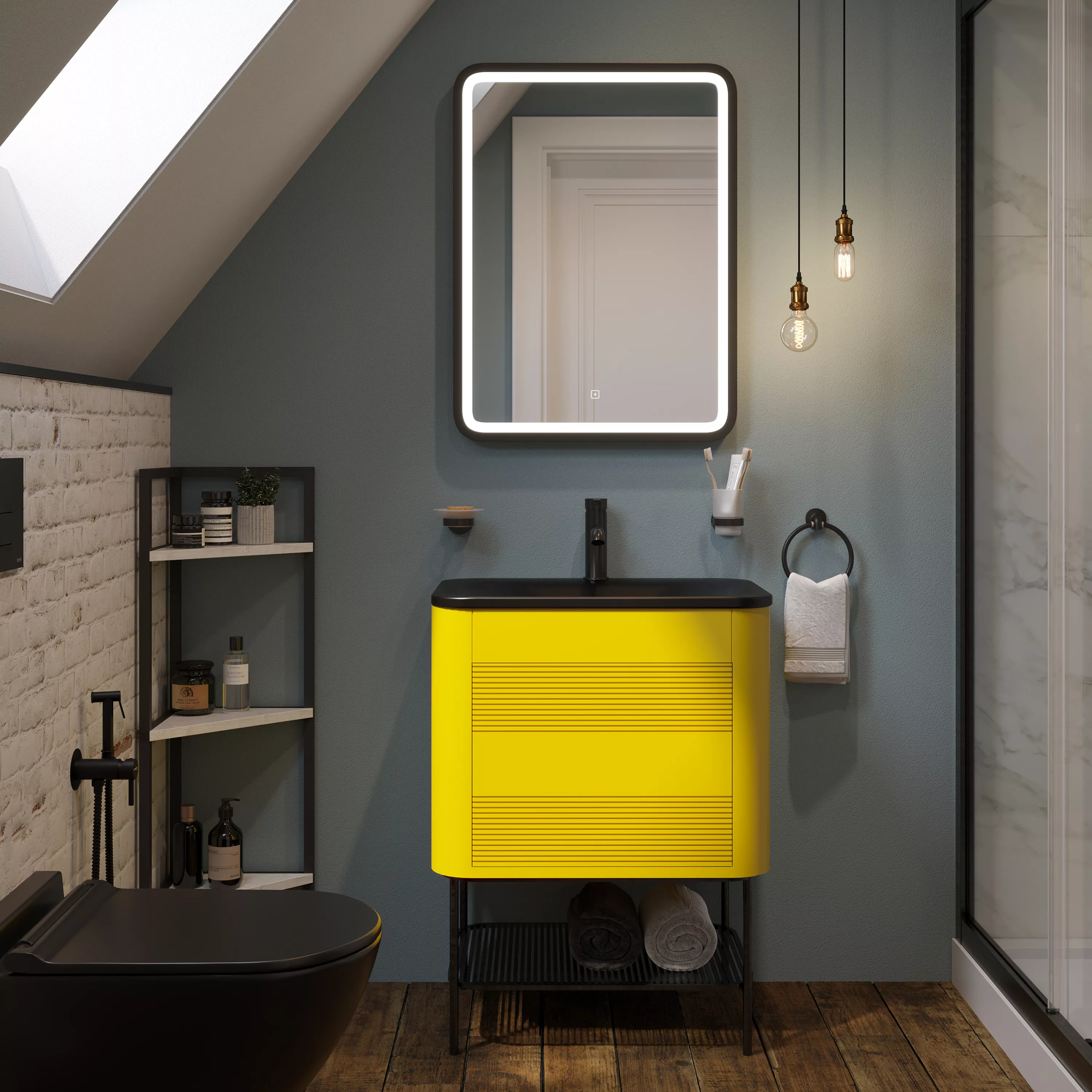 

Мебель для ванной Belinza Twist 65 желтая