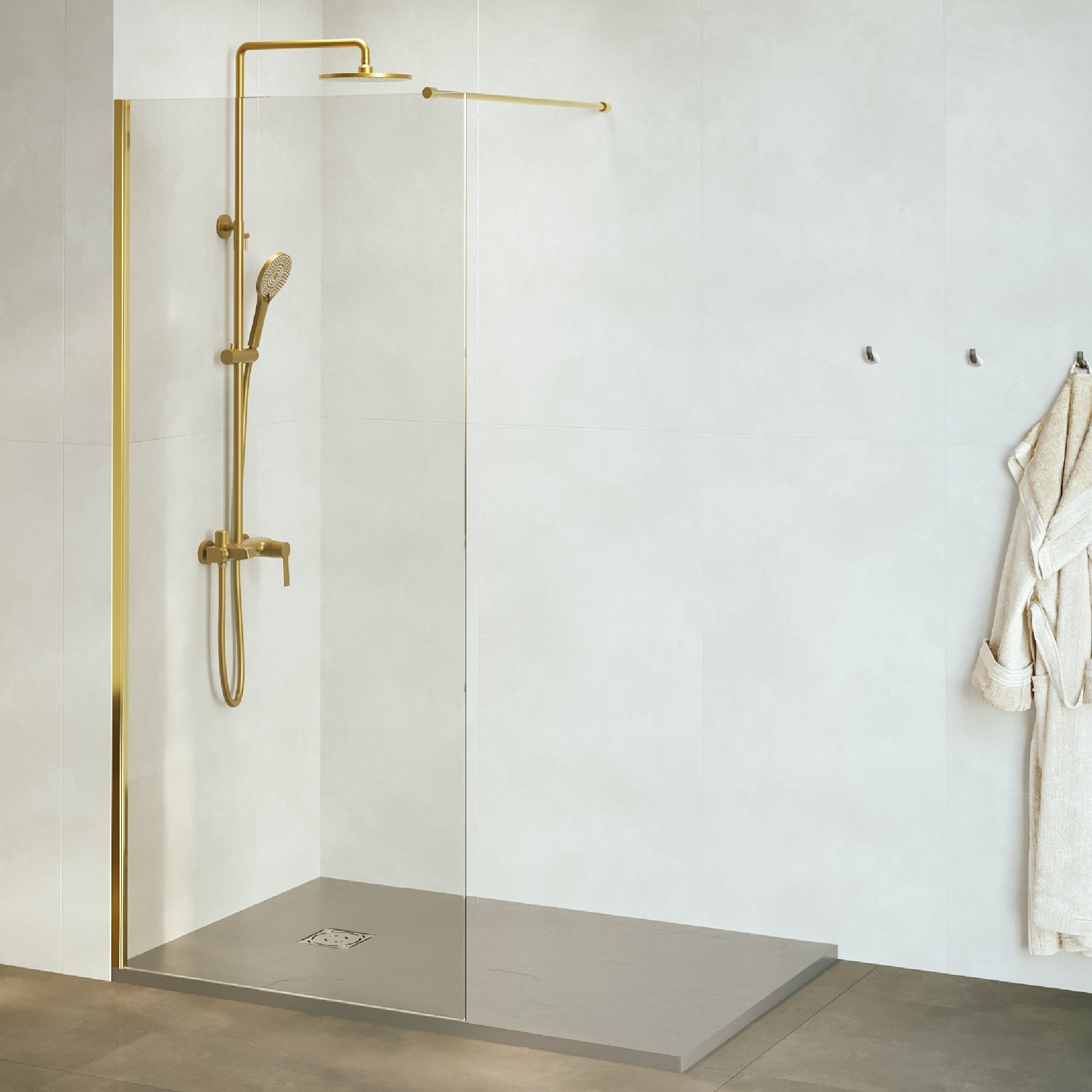 

Душевая перегородка RGW Walk In WA-010G 80x195 см, профиль матовое золото, стекло прозрачное