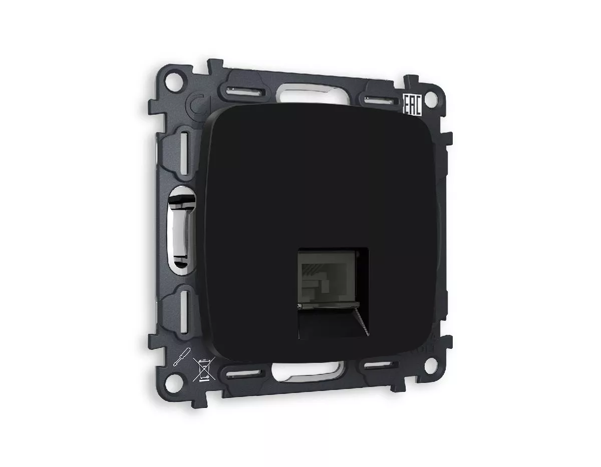 

Комплект механизма компьютерной розетки RJ-45(8P8C) CAT6 со шторкой Ambrella Volt Omega MO812010