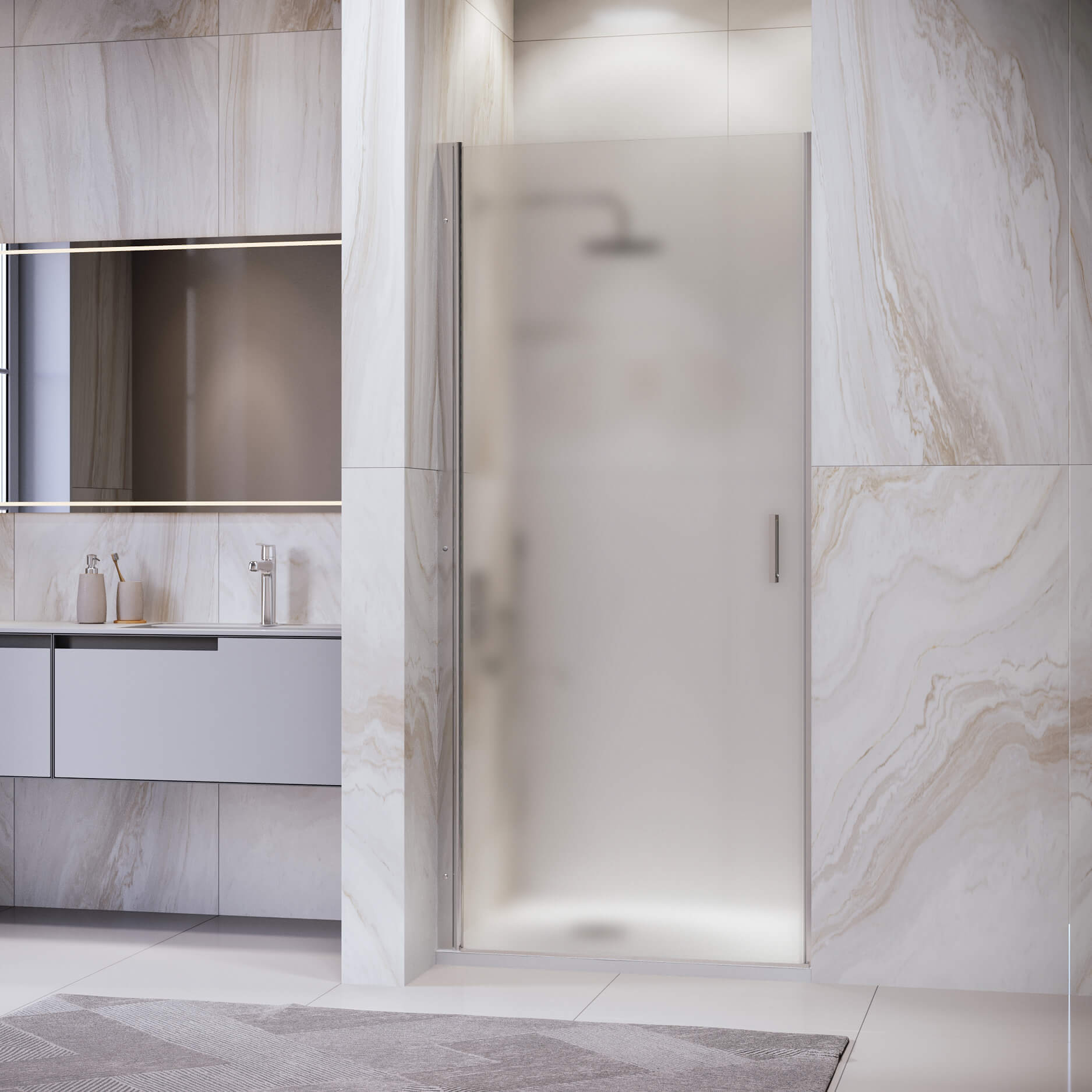 

Душевая дверь в нишу RGW Leipzig LE-003 600х1950 профиль хром, стекло матовое