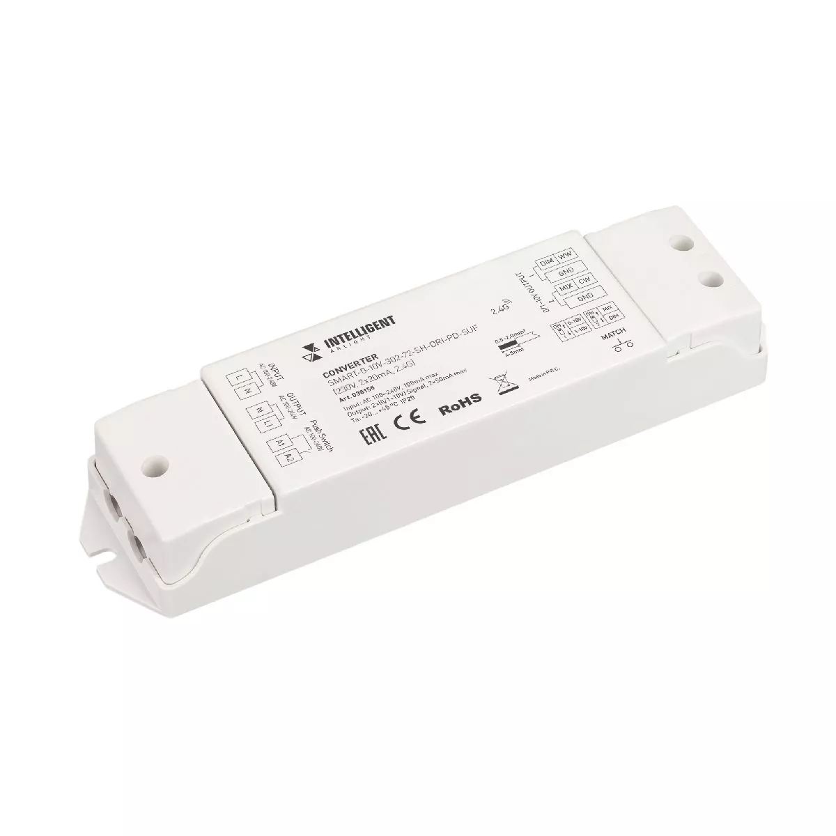 

Конвертер Arlight SMART-0-10V-302-72-SH-DRI-PD-SUF (230V, 2x20mA, 2.4G) 038155