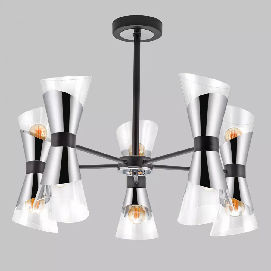 

Люстра на штанге IMEX MD.51913-10-S-BK+CH