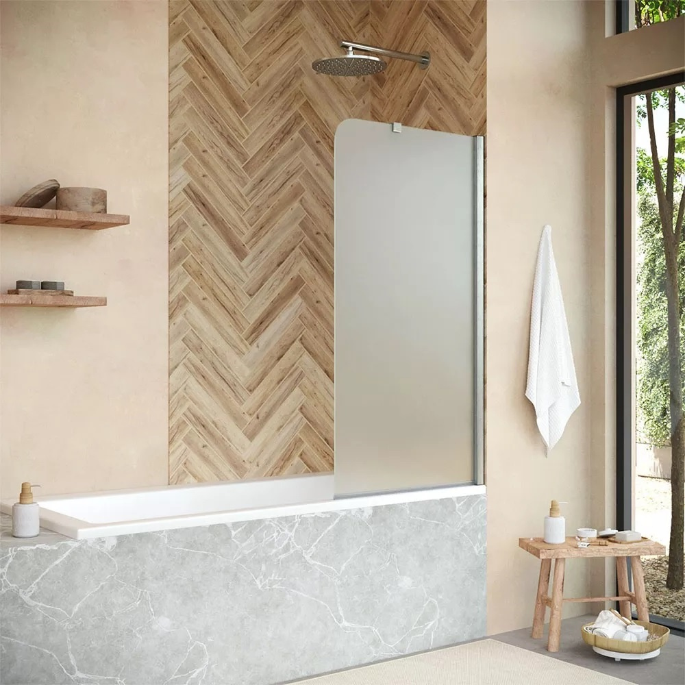 

Шторка на ванну Vegas Glass EV ST Novo 76 04 10 правая, профиль никель, стекло сатин