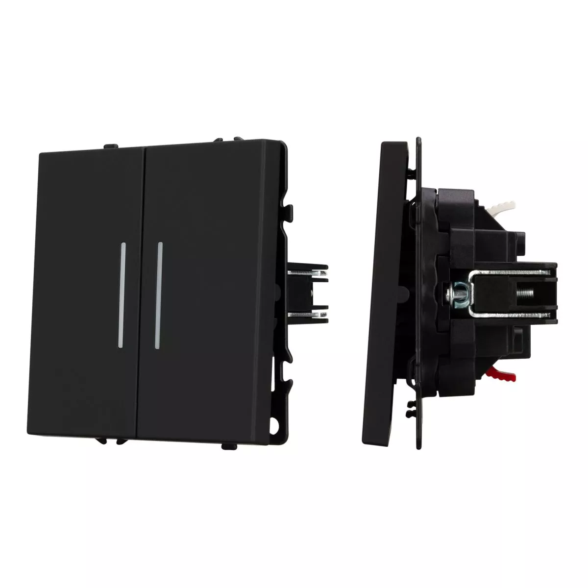 

Механизм выключателя двухклавишный проходной Arlight LED SWT-NOBE-MKP2-SFPL-L-BK (230V, 10A) 054267