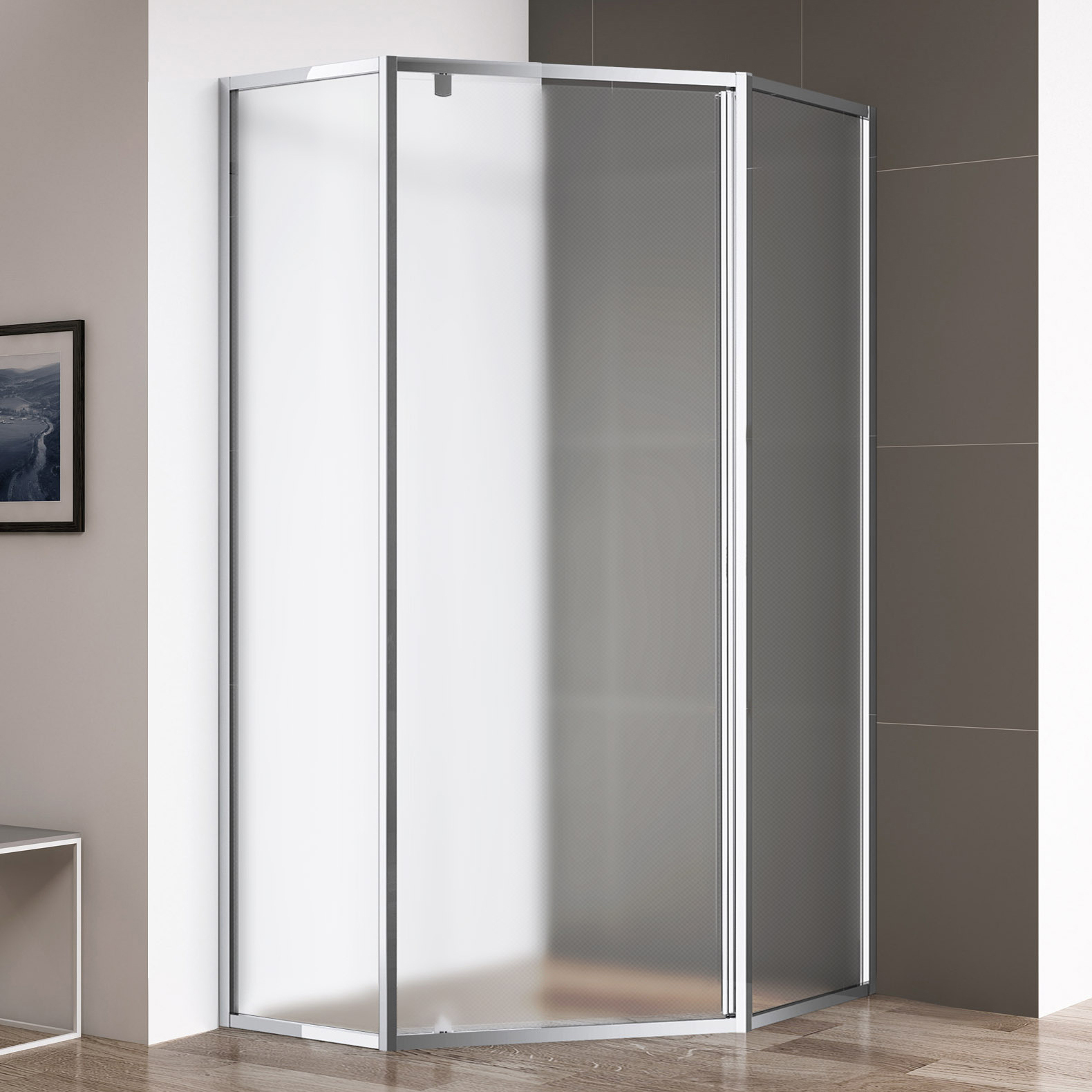 

Душевой уголок Cezares Eco O-P-1 100х100, профиль хром, стекло матовое