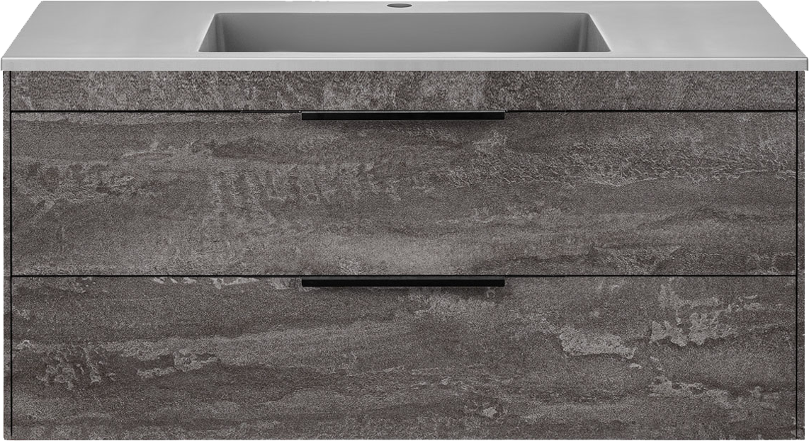 

Тумба с раковиной Vincea Chiara 2D 100, 2 ящика, камень, с серой раковиной