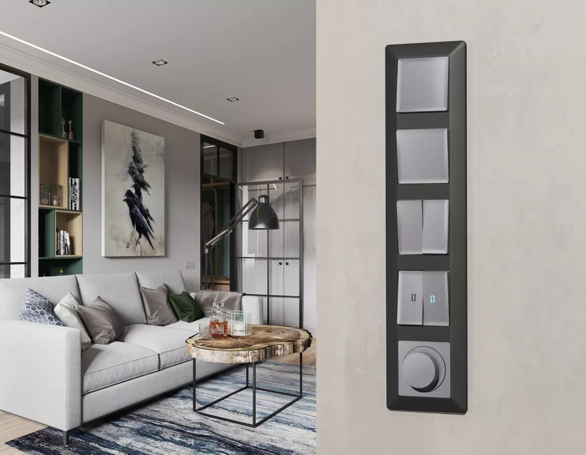 

Комплект механизма 2-клавишного перекрестного выключателя 10A-250V Alfa Сталь матовый Quant Ambrella Volt MA503030 (AP5030, VM125)