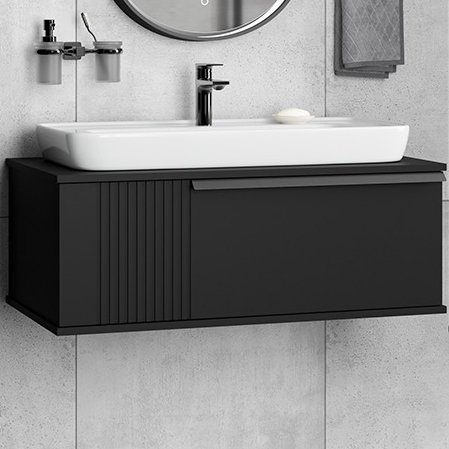 

Тумба с раковиной Brevita Savoy 90 подвесная, черная