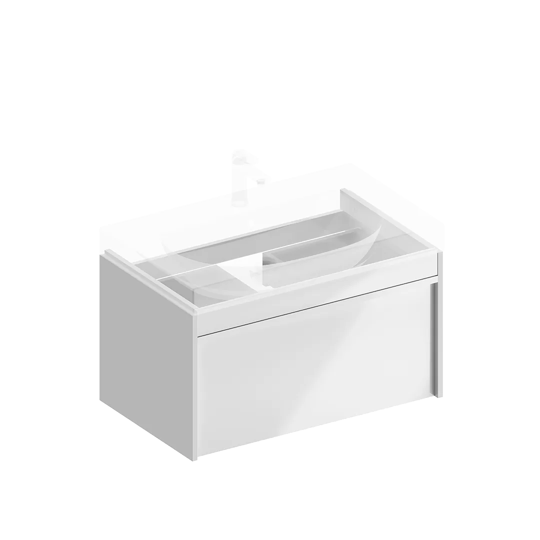 

Тумба под раковину без столешницы KERAMA MARAZZI Modula 80 подвесная, глянцевая белая