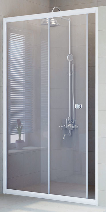 

Душевая дверь в нишу Radomir Вита 140х200 профиль белый стекло прозрачное