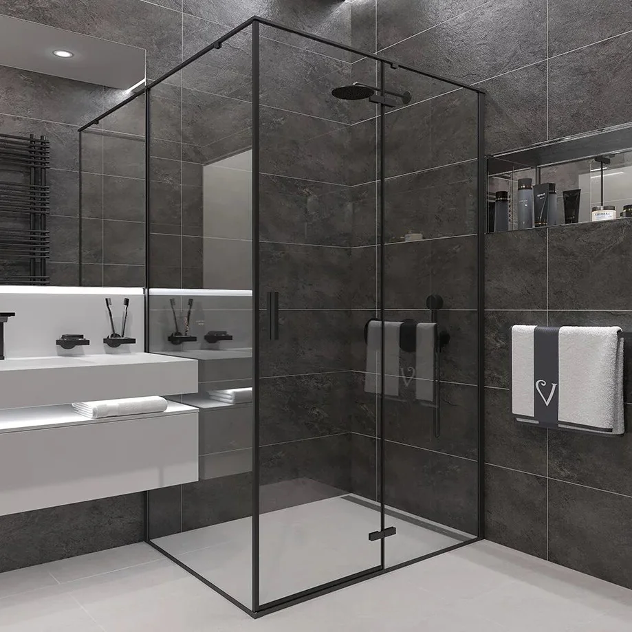 

Душевой уголок Veconi Rovigo RV-073B 90x80, профиль черный