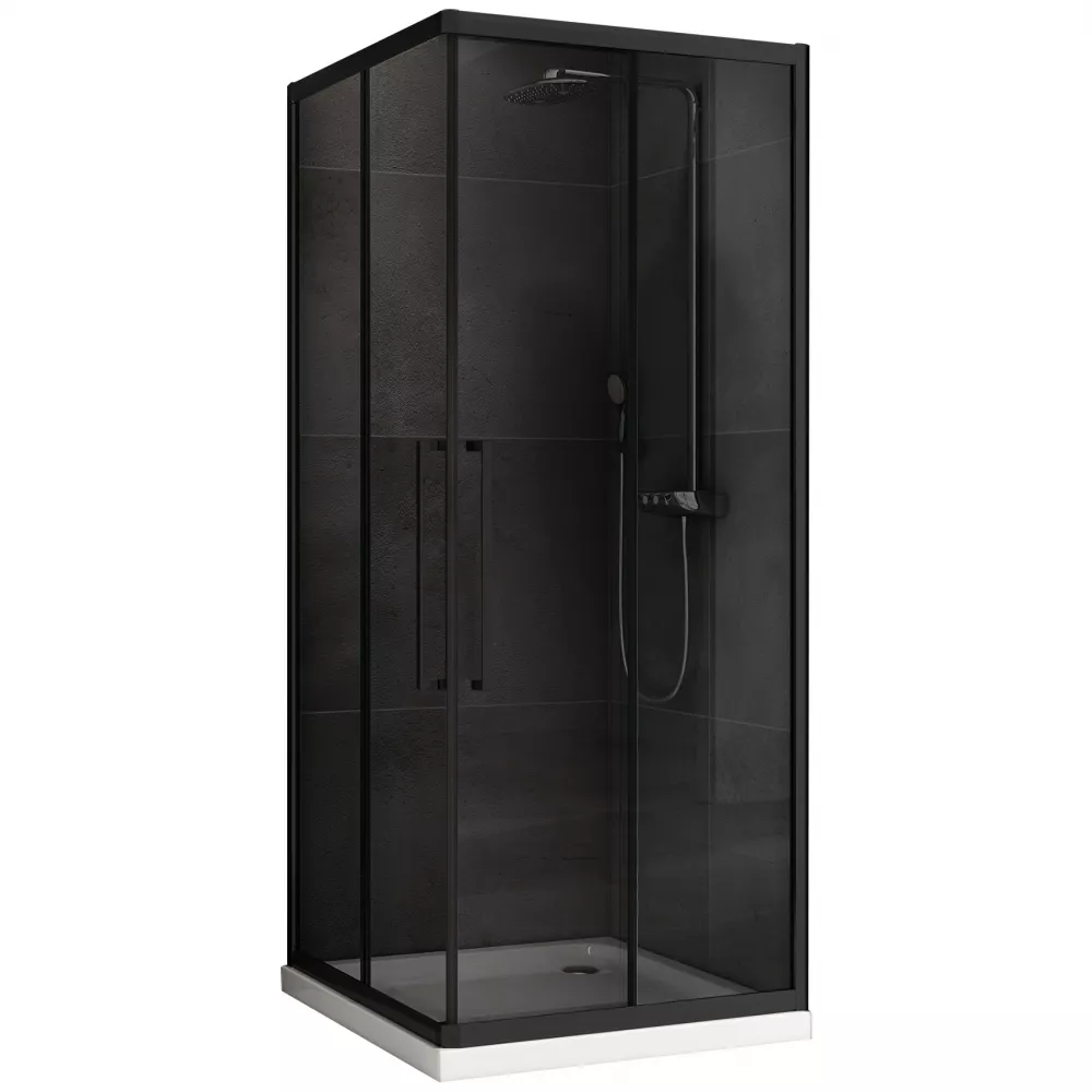 

Душевой уголок Abber Schwarzer Diamant AG02090BDTH 90x90, профиль черный, стекло тонированное серое