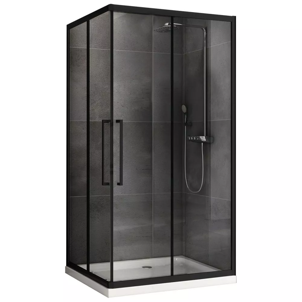 

Душевой уголок Abber Schwarzer Diamant AG02128BH 120x80, профиль черный, стекло прозрачное