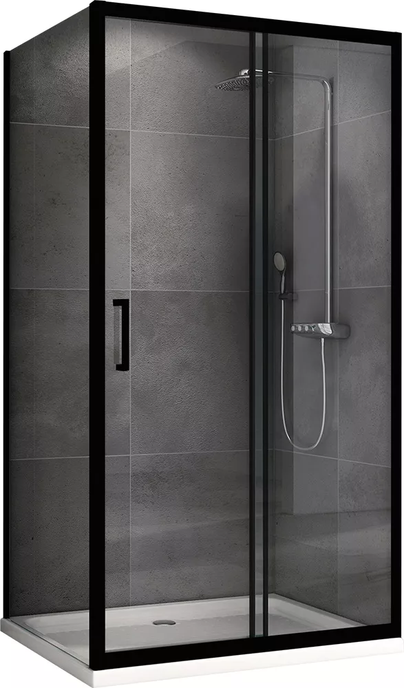 

Душевой уголок Abber Schwarzer Diamant 180x50 профиль черный стекло прозрачное