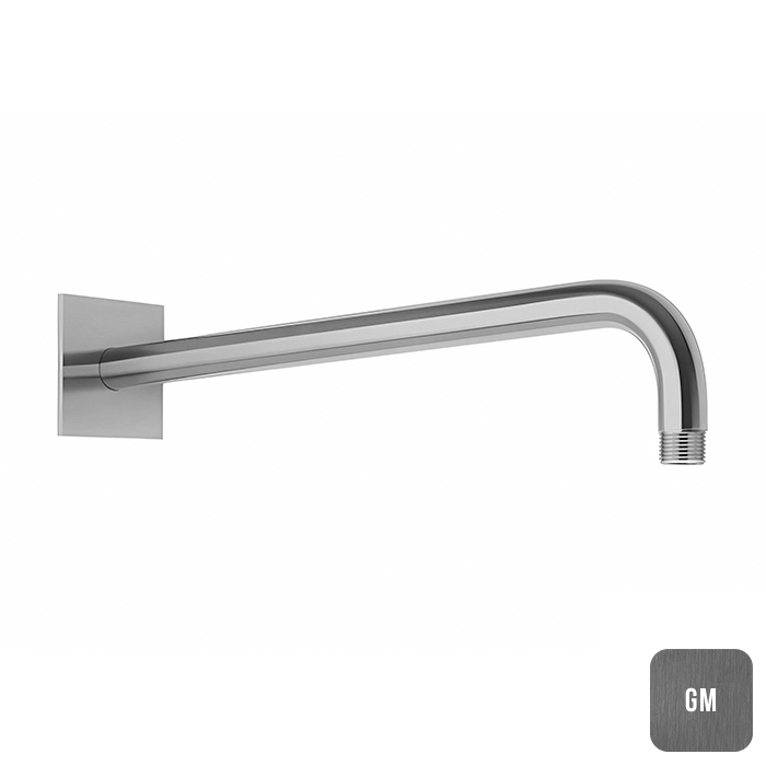 ALMAR Держатель настенный для верхнего душа 420 мм, квадратный отражатель, латунь, Brushed PVD Gun Metal GM