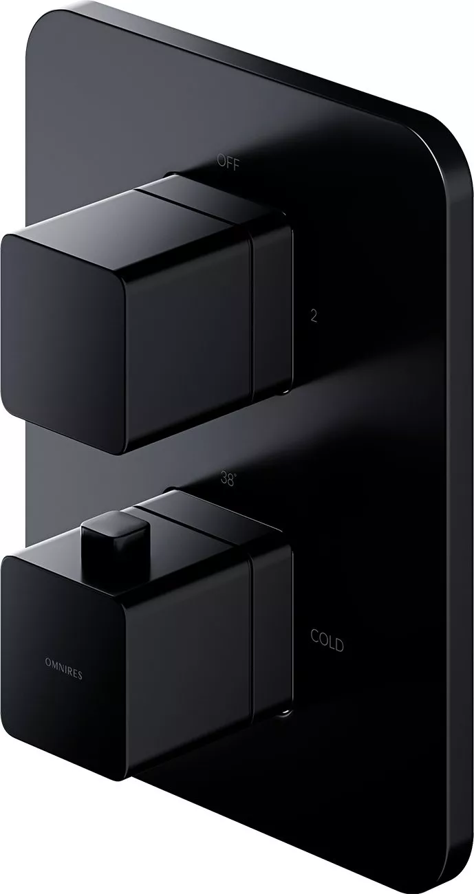 

Термостат Omnires Parma PM7436BL C ВНУТРЕННЕЙ ЧАСТЬЮ, для душа, чёрный