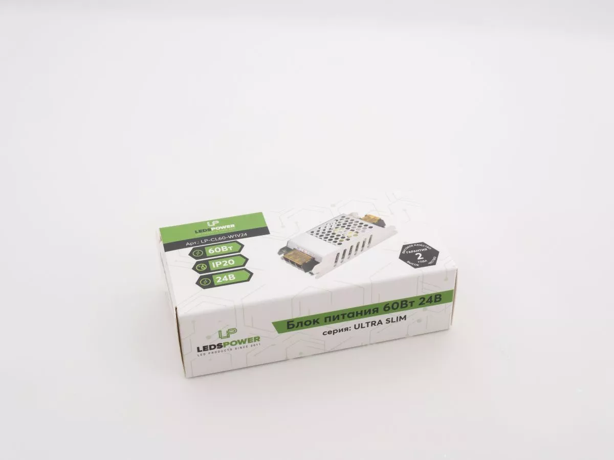 Блок питания LEDS POWER 60Вт 24В ULTRA SLIM 002668