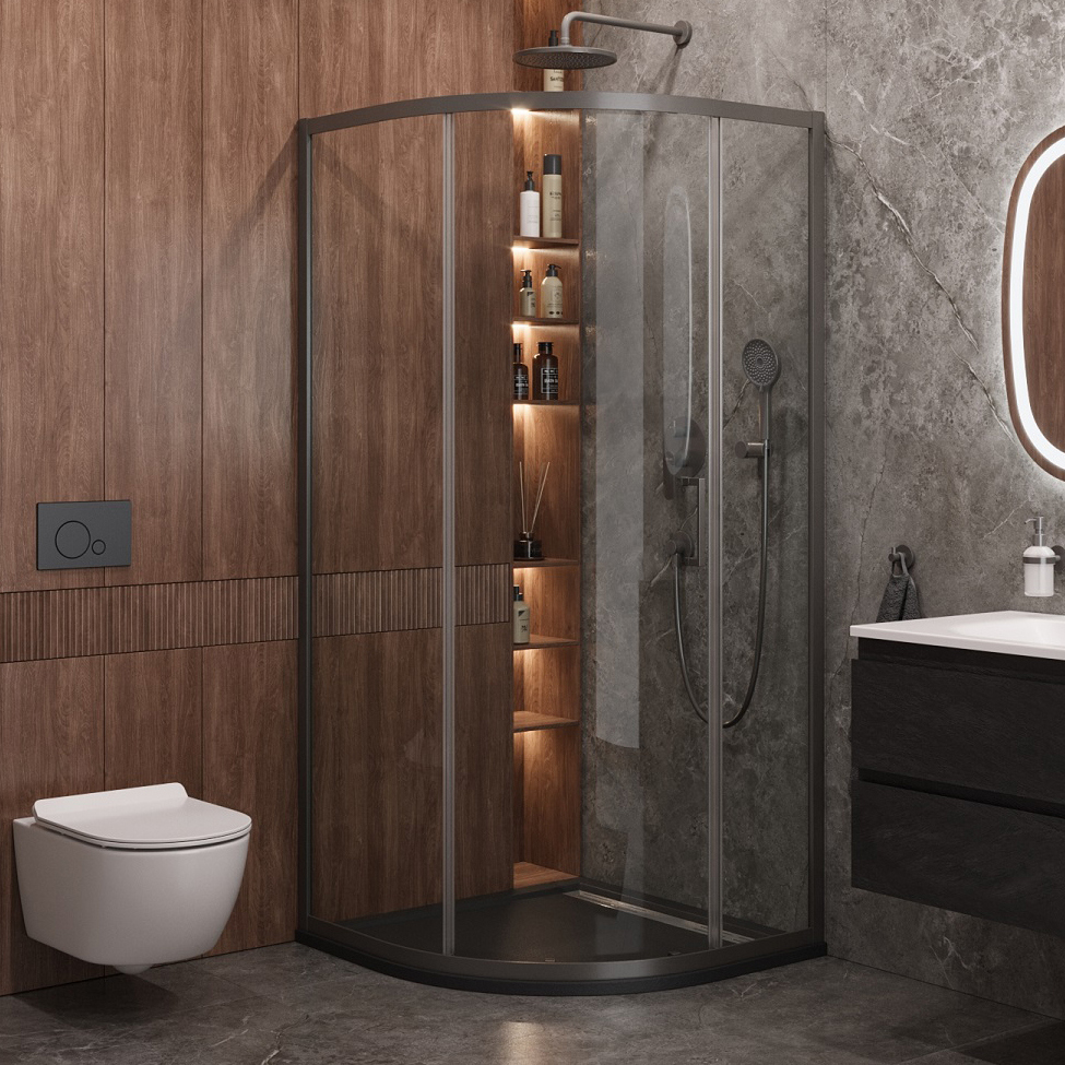 

Душевой уголок Cezares Molveno R 1 90 C GM IV 90х90 см, профиль оружейная сталь, стекло прозрачное