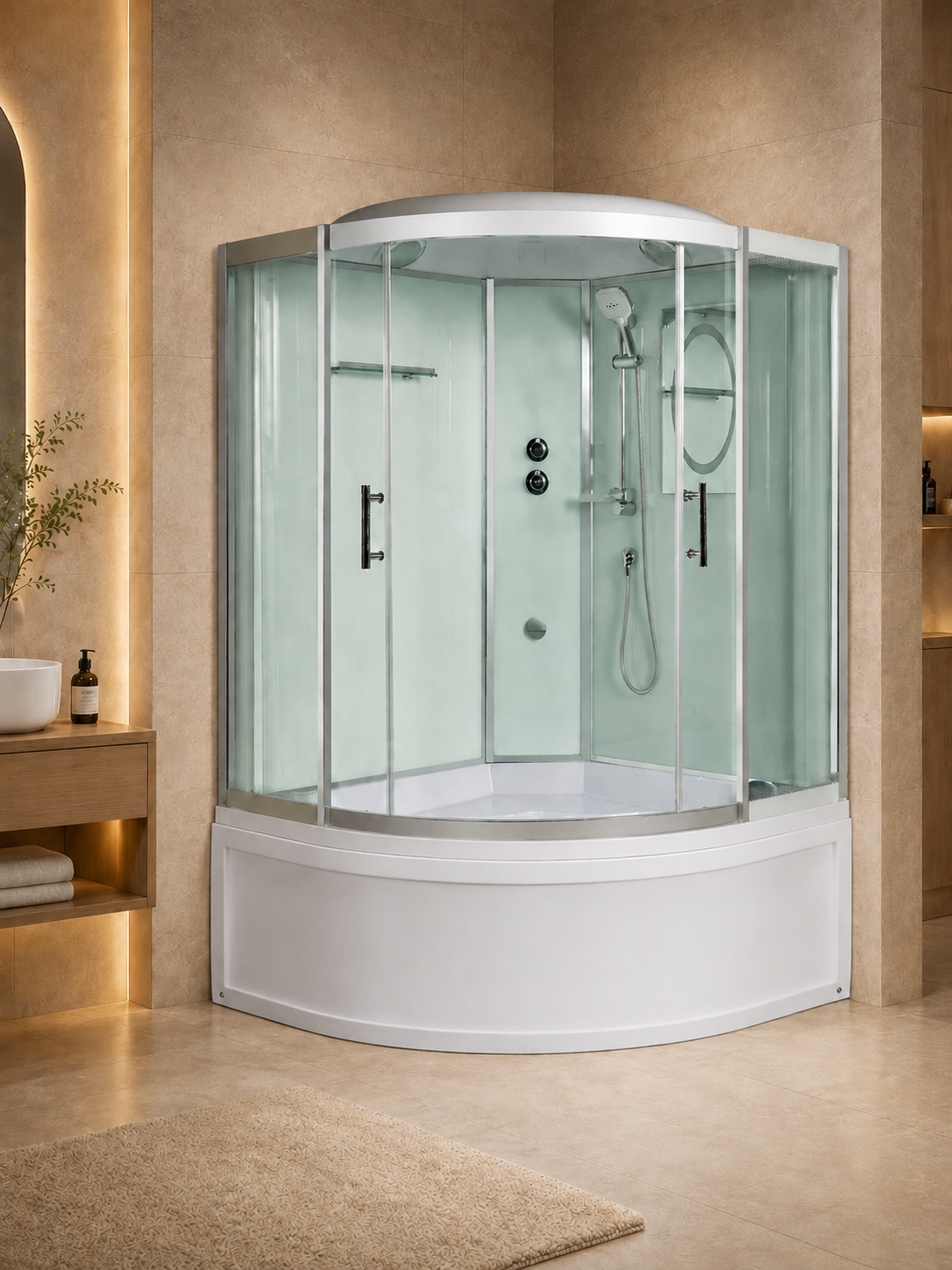 Душевая кабина WeltWasser WW500 Emmer 12055-2 120х120 10000004656 профиль хром, стекло прозрачное