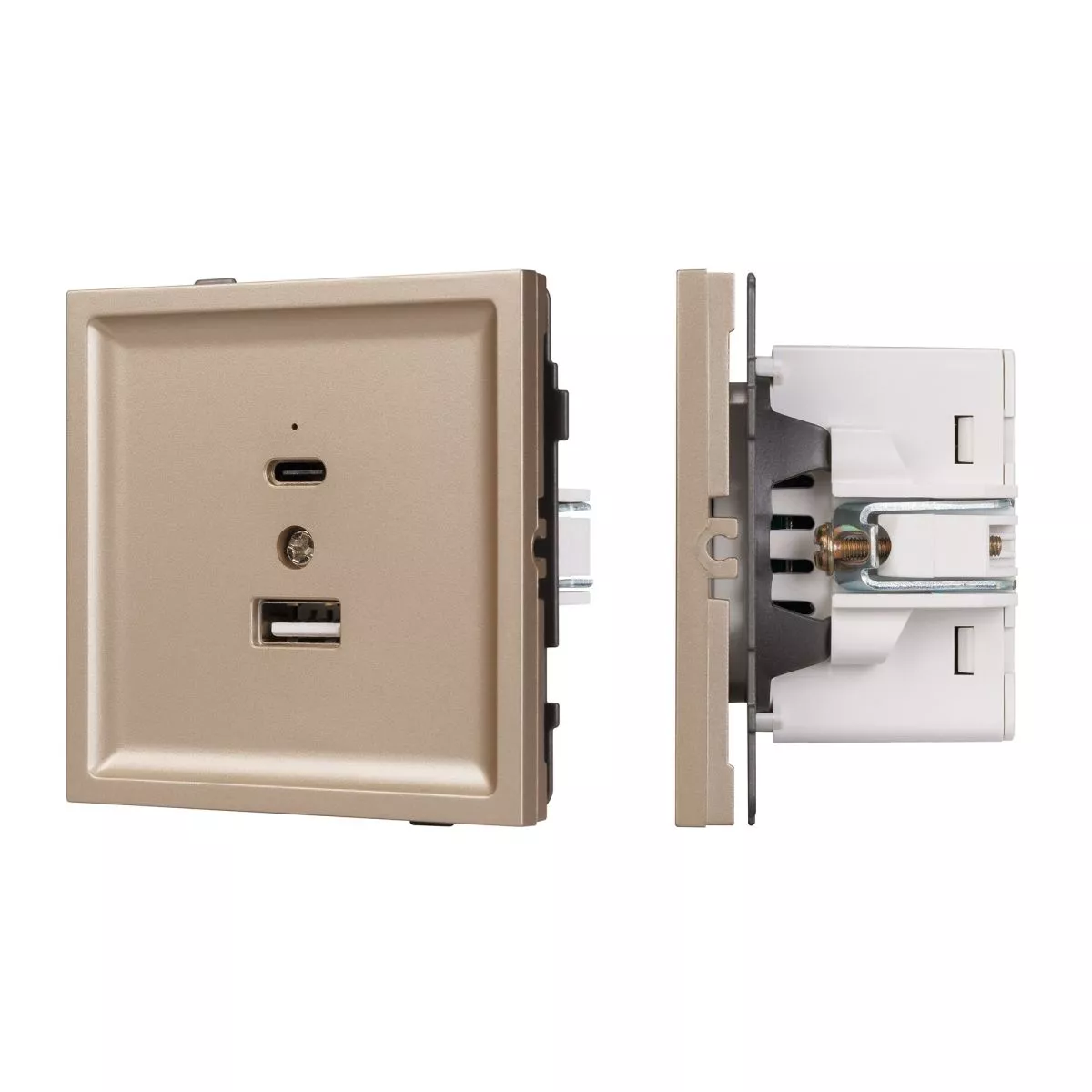 

Механизм USB розетки Arlight SCT-TENDO-MUAC-PL-GD (5V, 3A, QC3) 054097