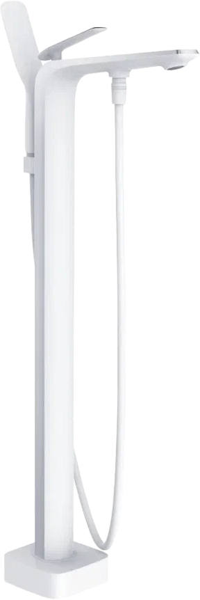 

Напольный смеситель для ванны с душем Rose R1322F белый, хром
