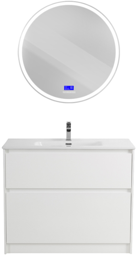 

Мебель для ванной комнаты BelBagno Kraft 100 напольная, bianco opaco, раковина BB1000ETL