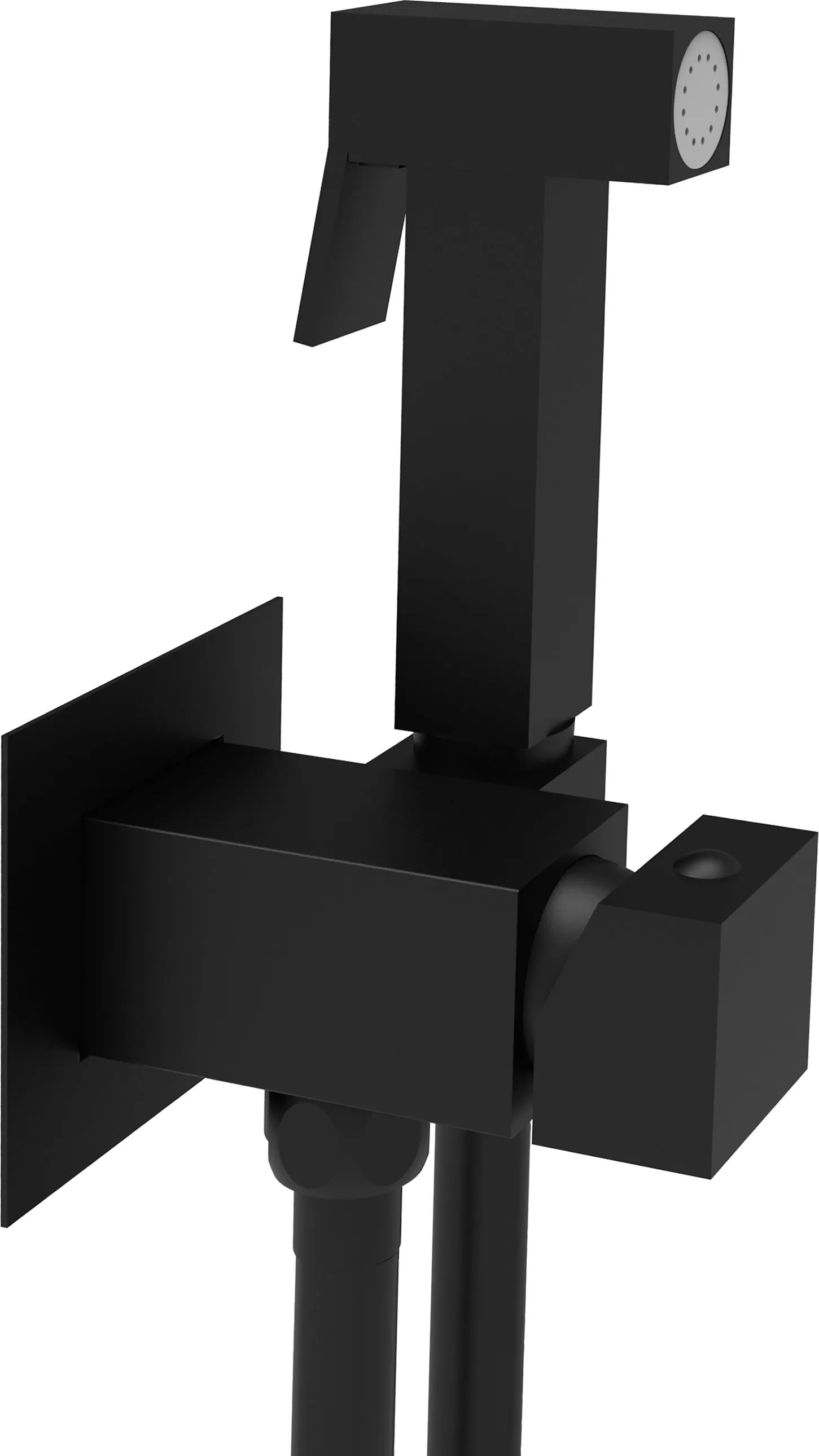 Гигиенический душ Paffoni Tweet Square ZDUP112NO со смесителем, С ВНУТРЕННЕЙ ЧАСТЬЮ