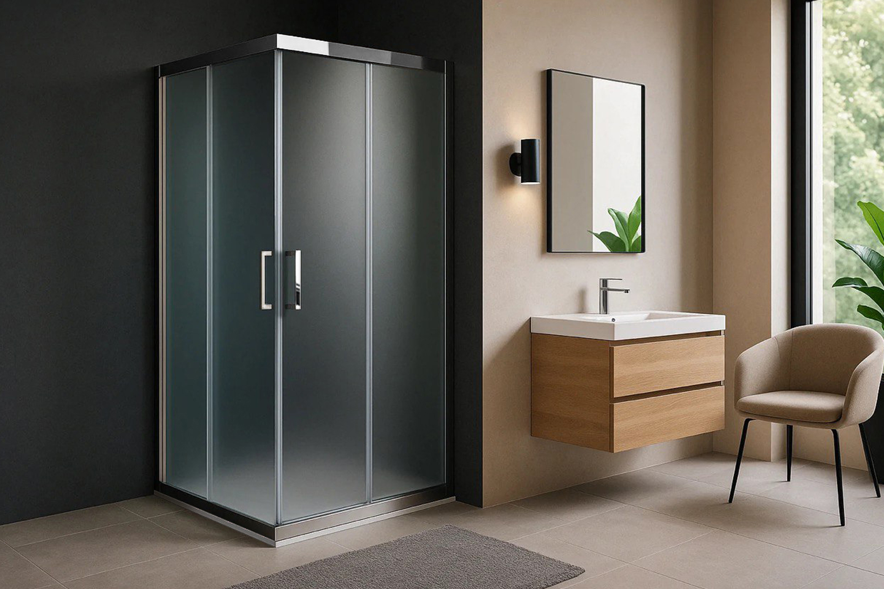 Душевой уголок RB HPD-C-CH 110х100x200 (матовое)
