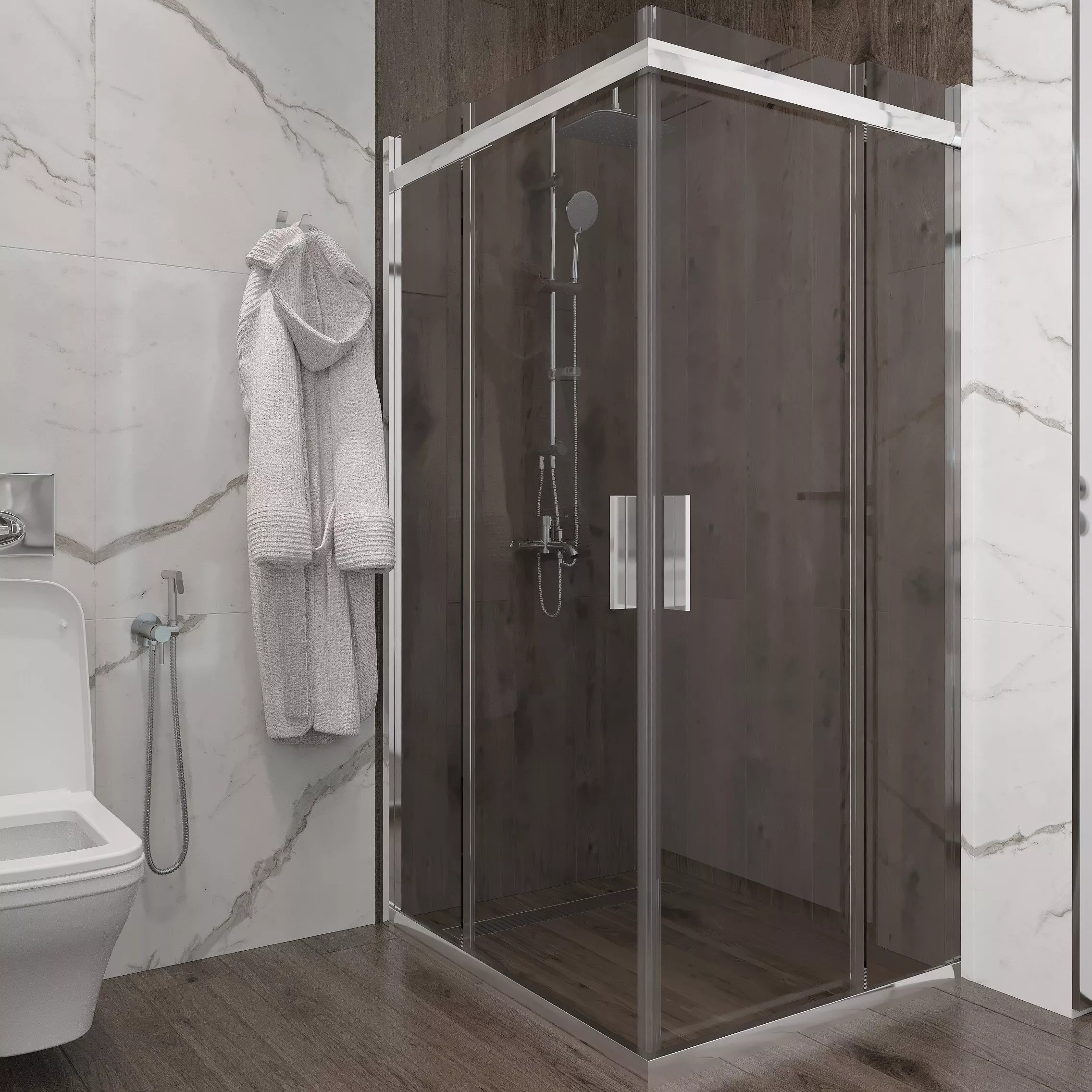 

Душевой уголок Artemis Agave Slim 230 6.915.100.0230.101.10.88 100x80 см, профиль хром